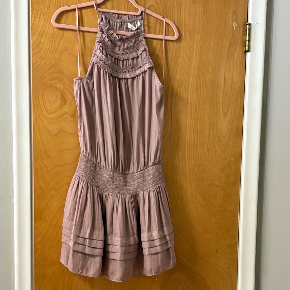 Kaley satin smocked dress